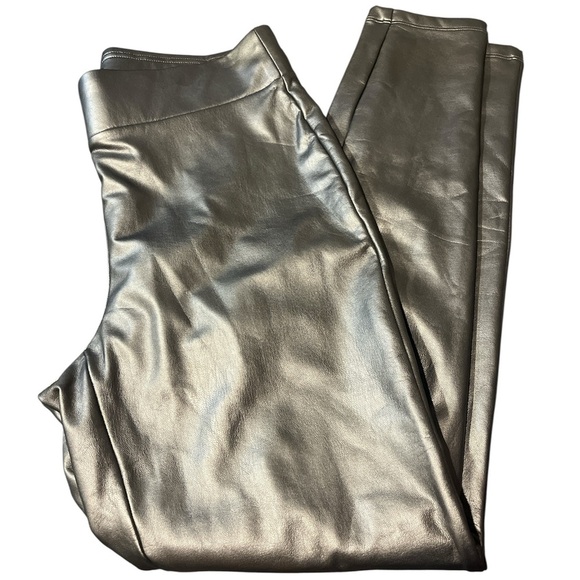 LOFT Black Faux Leather Leggings - Picture 2 of 5